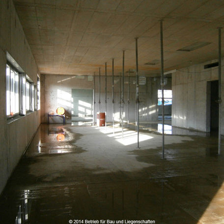Blick in das Erdgeschoss: hier werden künftig Labor- und Sozialräume zu finden sein. © 2014 Betrieb für Bau und Liegenschaften Mecklenburg-Vorpommern