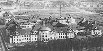 Historische Aufnahme des ursprünglichen Areals des Klinikums an der Schillingallee aus dem Jahr 1927.
