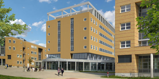 So wird sich der Haupteingang zum Klinikum nach Fertigstellung des Diagnostikzentrums zwischen 1. und 2. Bauabschnitt präsentieren. © HWP Planungsgesellschaft mbH Stuttgart So wird sich der Haupteingang zum Klinikum nach Fertigstellung des Diagnostikzentrums zwischen 1. und 2. Bauabschnitt präsentieren. © HWP Planungsgesellschaft mbH Stuttgart