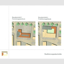 Darstellung der Bauabschnitte - rechts der 2. Bauabschnitt des Neubau Labor- und Praktikumsgebäudes © 2009 MHB Planungs- und Ingenieurgesellschaft mbH, Rostock