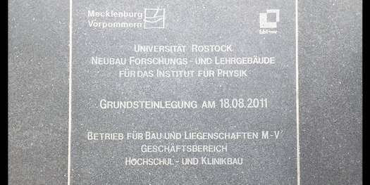 Grundsteinlegung am 18.08.2011 © 2015 Betrieb für Bau und Liegenschaften Mecklenburg-Vorpommern