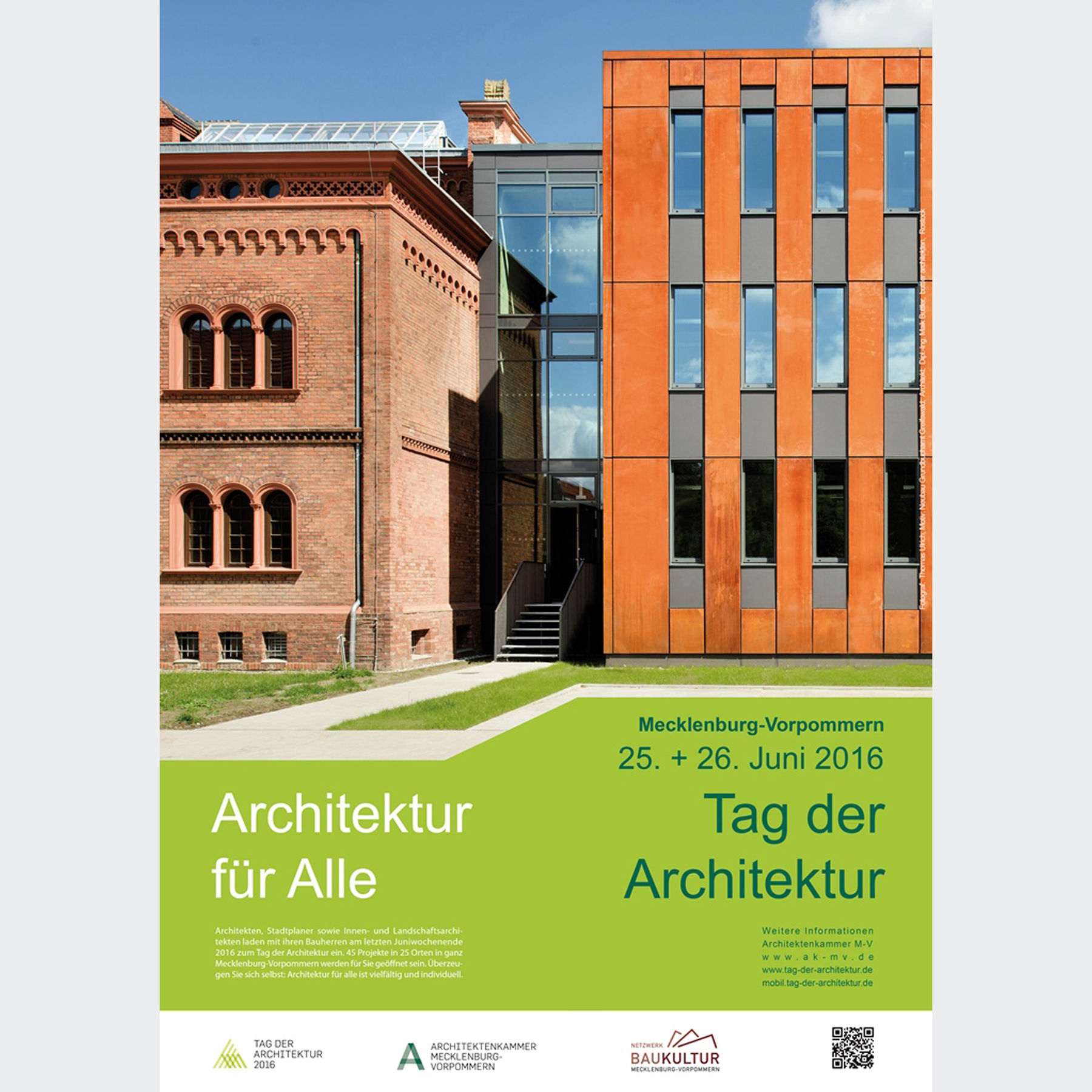 Plakat mit der Ankündigung des Tags der Architektur 2016. © 2016 Architektenkammer Mecklenburg-Vorpommern