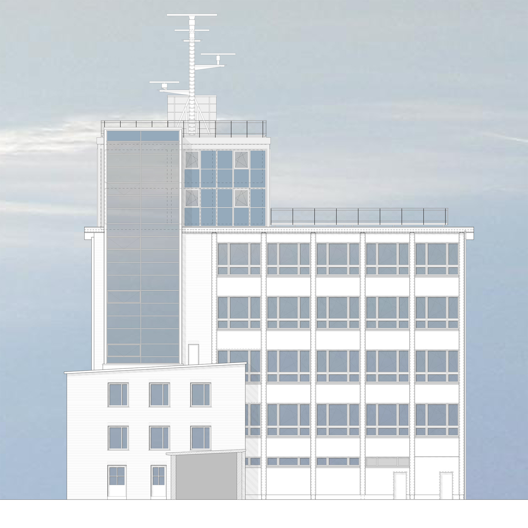 Visualisierung des Turmgebäudes. © 2015 Architekt  Dipl.-Ing. André Keipke, Rostock