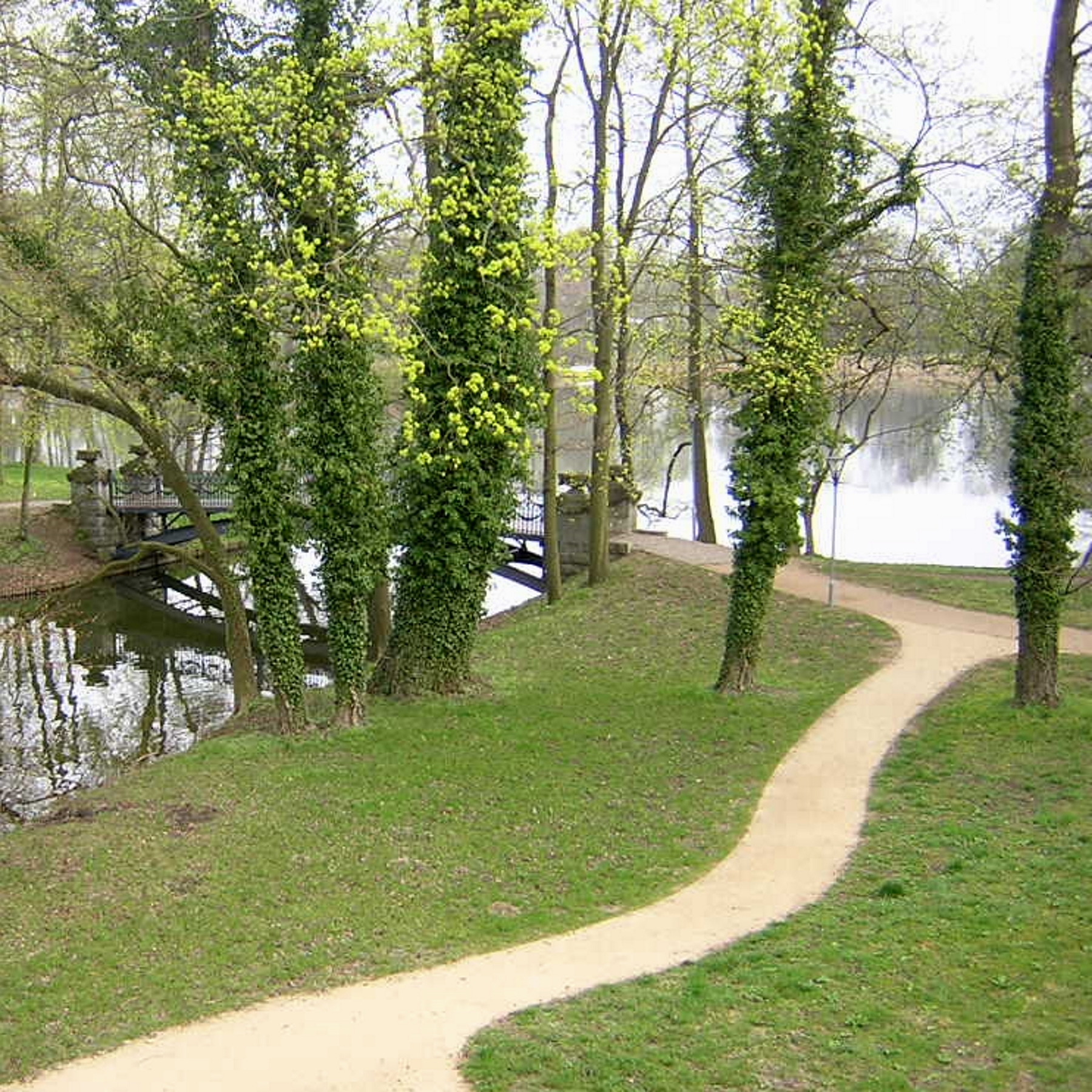 Die geschwungene Wegeführung ist typisch für den Schlosspark in Mirow. © 2017 Betrieb für Bau und Liegenschaften Mecklenburg-Vorpommern
