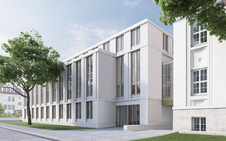 Grafische Darstellung des Neubaus © 2022 Staatliches Bau- und Liegenschaftsamt Schwerin