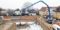 Baugrube mit Kran © 2022 SBL Schwerin