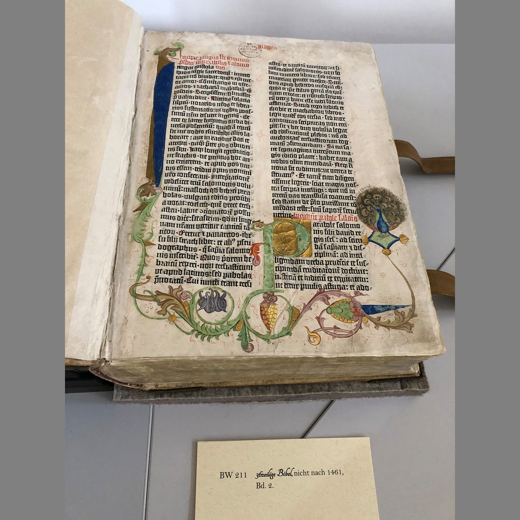 Die36zeilige Bibel, von der es weltweit nur noch 4 komplette Exemplare gibt, ist eine der wertvollen Schriften, die in der Alten Universitätsbibliothek aufbewahrt werden © 2022 Finanzministerium M-V