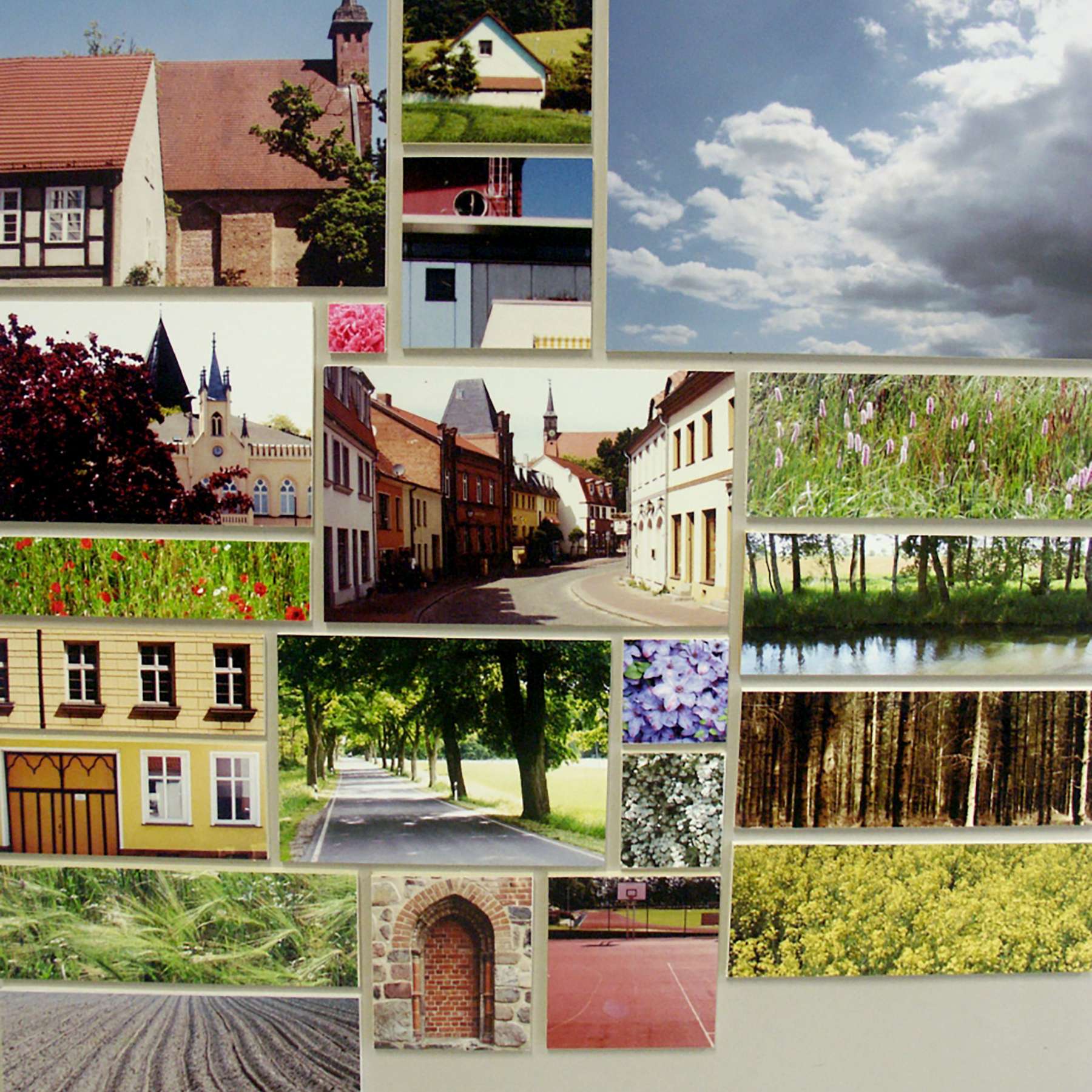 Bildkaleidoskop , Collage aus Einzelfotografien vom Künstler Udo Rathke aus Plüschow © 2005 Betrieb für Bau und Liegenschaften Mecklenburg-Vorpommern