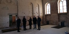 In der ehemaligen Reithalle des Marstalls, die als Veranstaltungssaal hergerichtet wird. © 2023 SBL Neubrandenburg