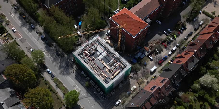 Die Baustelle von Haus 2 am Ulmencampus © 2025 SBL Rostock