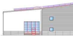 Zeichnerische Darstellung Ansicht - Anbau links, mit weißer Fassade © 2025 Bathel Planungsbüro GmbH