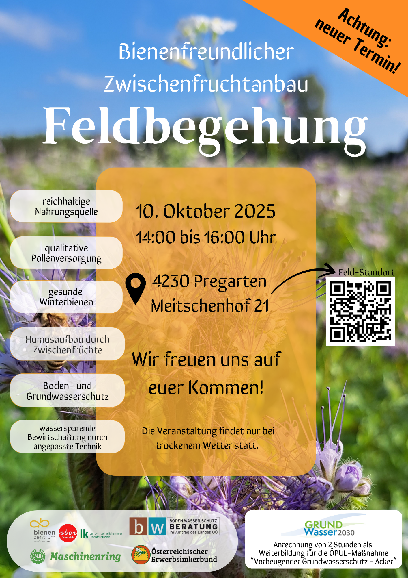 Einladung zur Feldbegehung "Bienenfreundlicher Zwischenfruchtversuch" am 10.10.2025 in Pregarten.png