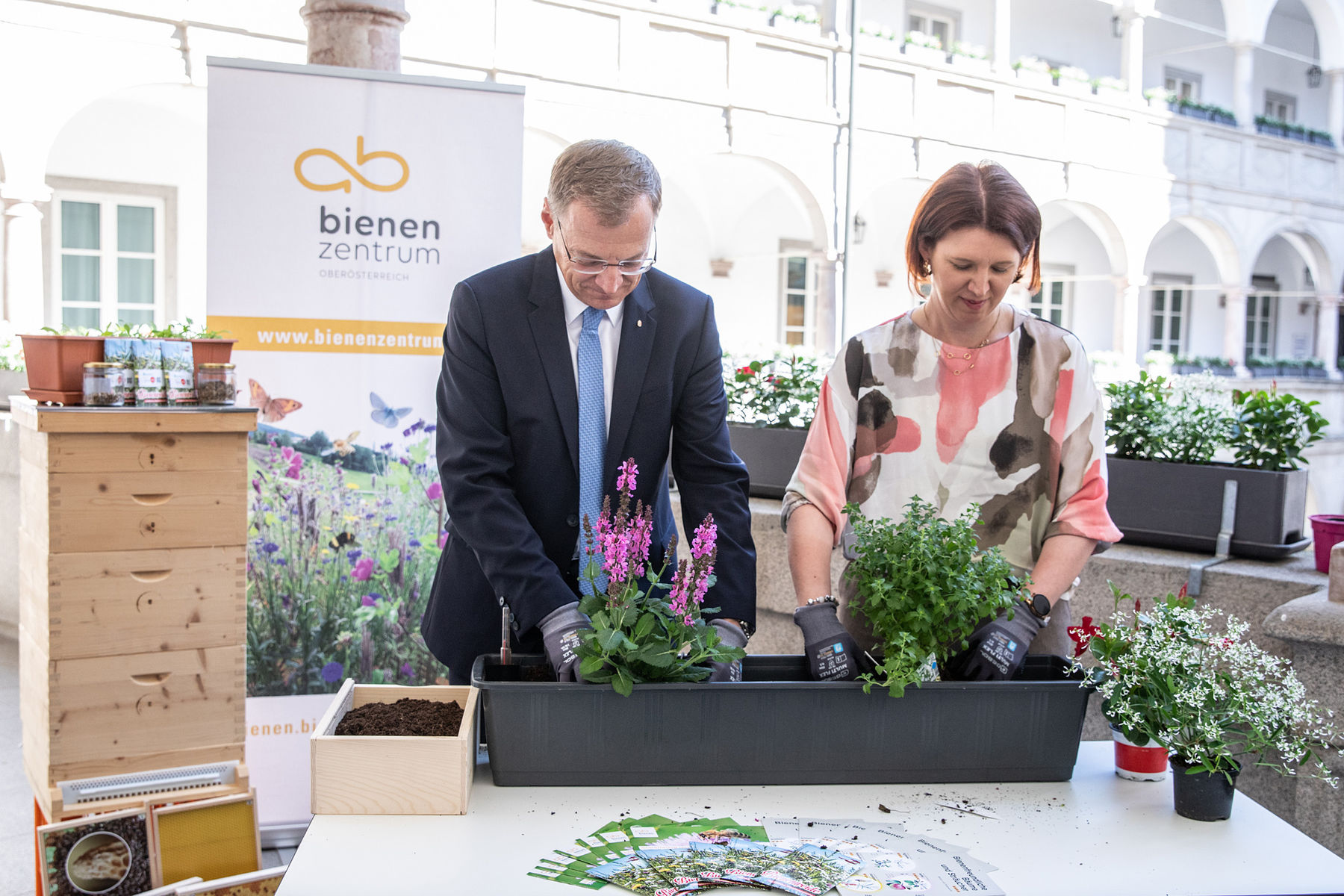 Das Landhaus ist nun mit bienenfreundlichen Pflanzen geschmückt..jpg