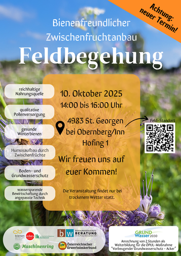 Einladung zur Feldbegehung "Bienenfreundlichen Zwischenfruchtversuch" am 10.10.2025 in St. Georgen bei ObernbergInn.png