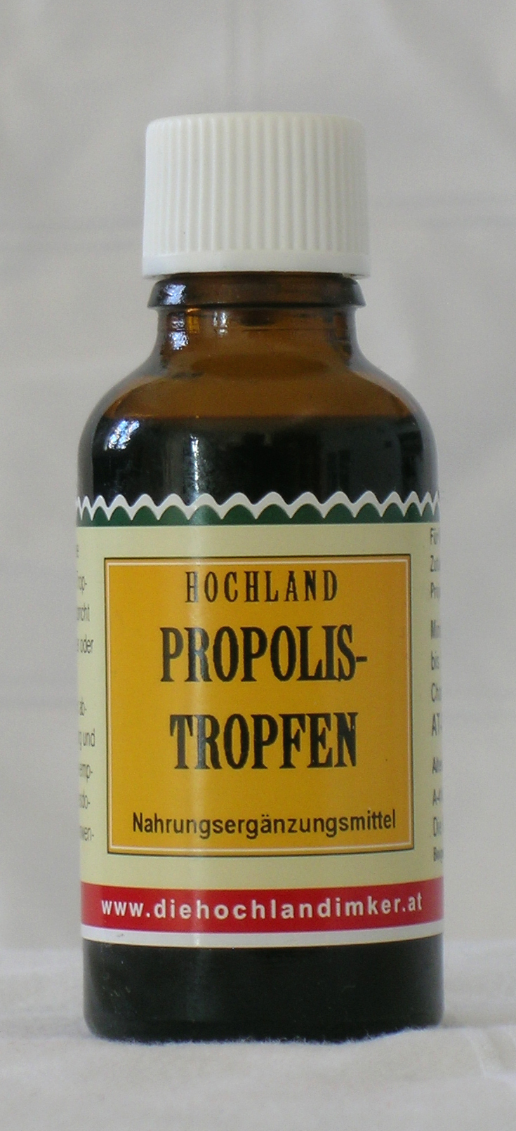 Das Propolis (Kittharz) der Bienen gelöst in biologischem Alkohol.