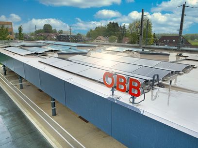 © ÖBB / Die PV-Anlage am Bahnhof Lustenau