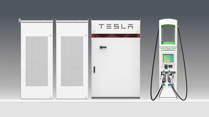 © Electrify America/ Ladestation samt Batteriespeicher