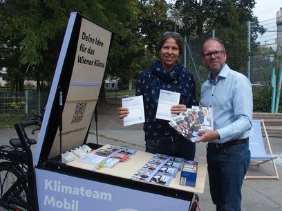 © Stadt Wien/MA 20 / Das Wiener Klimateam ist unterwegs in den Bezirken: Alle Infos zum Mitmachen und Ideen-Einbringen © Stadt Wien/MA 20 / Das Wiener Klimateam ist unterwegs in den Bezirken: Alle Infos zum Mitmachen und Ideen-Einbringen