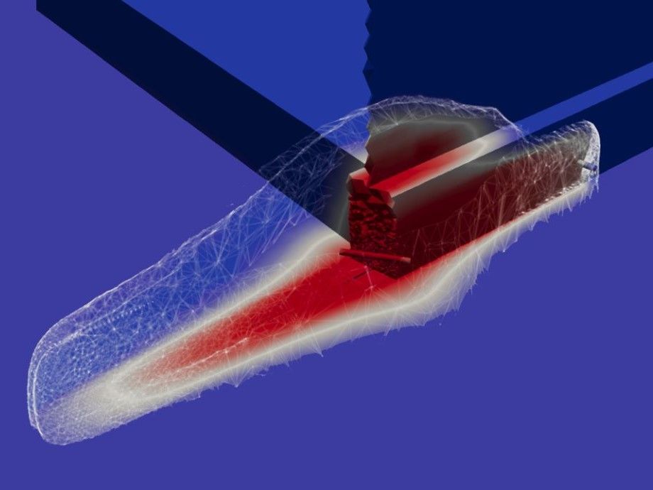 © Valentin Goldberg+Fabian Nitsche/Ausbreitung des Lithium-abgereicherten Thermalwassers um die Injektionsbohrung entlang der Störungszone nach 30 Jahren