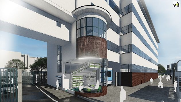 © vertical farm institute / Rendering Vertical Farm in der Tabakfabrik Linz