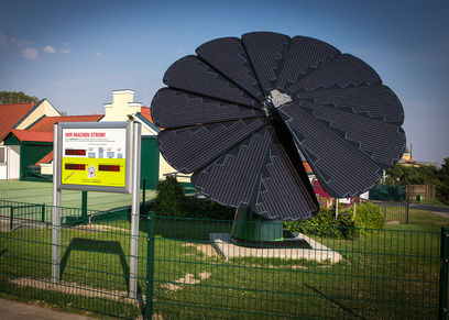 © Christian Houdek / PID – Eine Solarblume entfaltet sich nun am Cobenzl