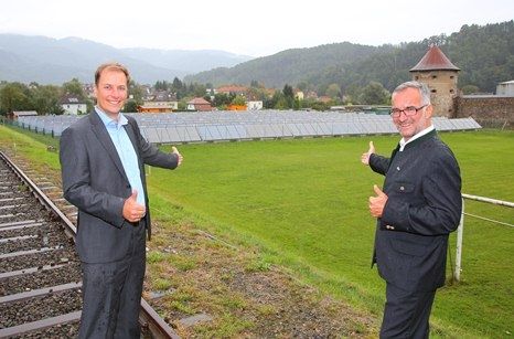 © Gösser/ Dr. Magne Setnes und Braumeister DI Andreas Werner beim Solarfeld