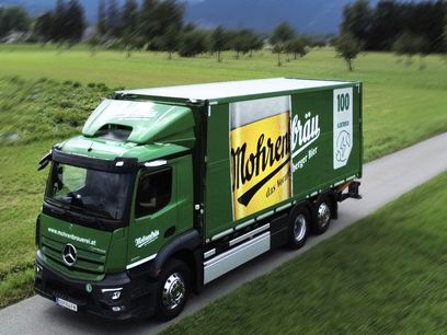 © Mohrenbrauerei / Der E-LKW im Einsatz