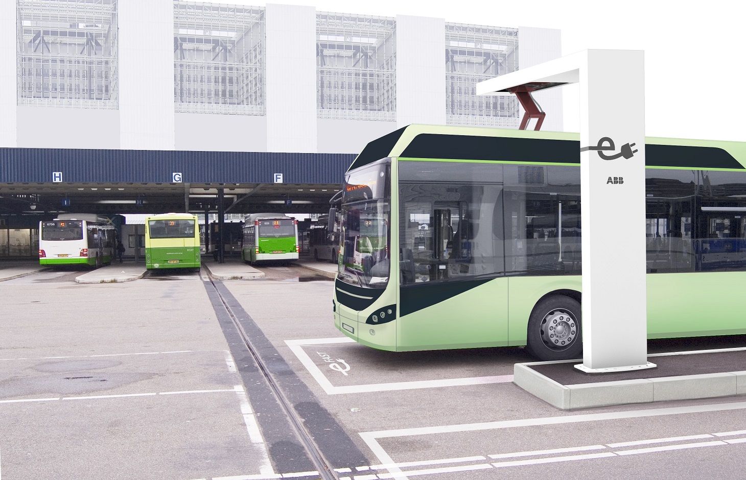 © ABB / Laden eines Volvo-Elektrobusses an der Schnellladestation