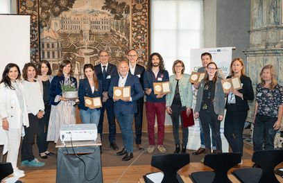 © moling photography/ Die Preisträger*innen des CEFoodCycle Awards bei der Verleihung in Brixen/Südtirol.