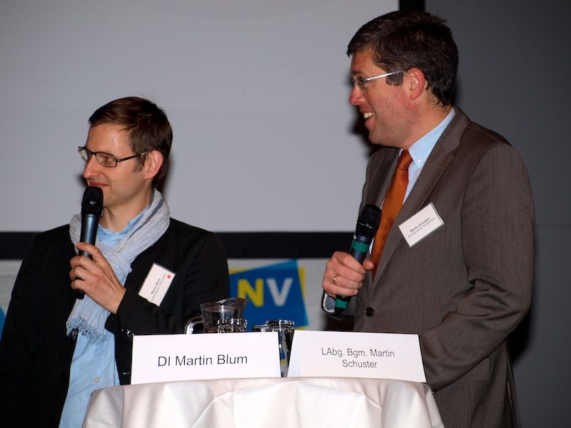 © Michael Sigmund – Wien‚s Fahrradbeauftragter DI Martin Blum und Perchtold‚s Bürgermeister LAbg. Martin Schuster eröffneten den Radgipfel
