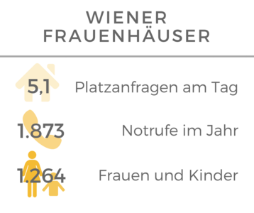 Wiener Frauenhäuser Statistik 2017
5,1 Platzanfragen am Tag Wiener Frauenhäuser Statistik 2017
5,1 Platzanfragen am Tag