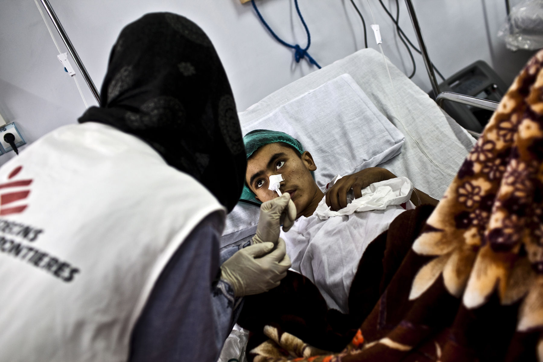 Patienten im Krankenhaus von MSF in Kunduz vor dem Angriff. © Michael Goldfarb/MSF