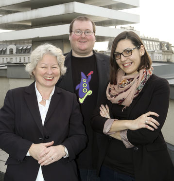 Das Team der Akademie der Zivilgesellschaft (v.l.n.r.): Brigitte Pabst, Peter Prantl, Tanja Todorovic-Kuzmanovic. © VHS Wien